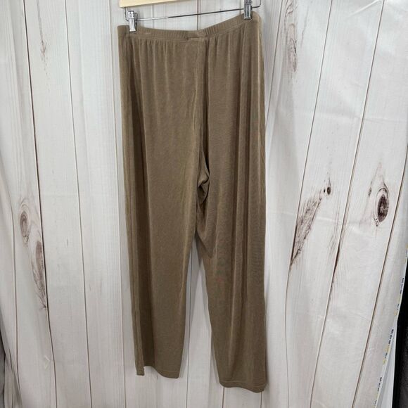 Chico’s Women’s 3 Tan Slinky Stretchy Wide Leg Pants - Picture 3 of 4